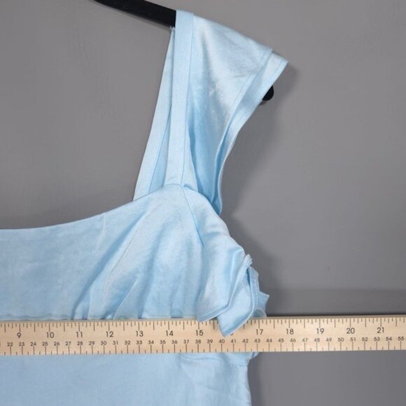 NWT Madewell Maxi Slip Dress Size 8 Flutter Sleeve Clarity‎ Baby Blue NP137 - Picture 9 of 13